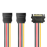 Cruxtec SATA Power Splitter Cable 15pin Male to 2 x 15pin Female (20cm) image