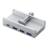 Cruxtec 4-Port Clamp-Mounted USB 3.0 Hub with Type-C Power Port image