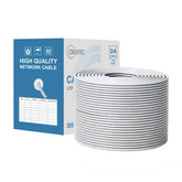 Cruxtec CAT6 UTP 24AWG solid bare copper Ethernet cable reel box Grey 305m main product image