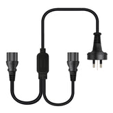 Cruxtec 3 Pin AU Male to 2 x Female IEC-C13 Y-Splitter Power Cable (1.8m) image