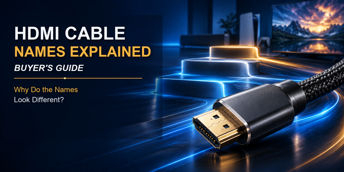 HDMI cable names explained buyer's guide with a generic cable connector
