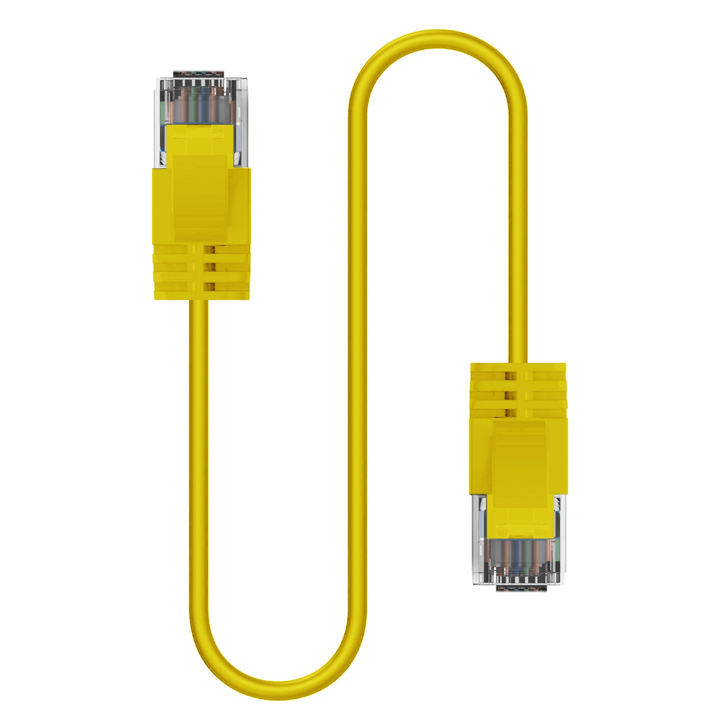Cruxtec CAT6A UTP 10GbE Ultra-Thin Ethernet Cable (Yellow 50cm) image