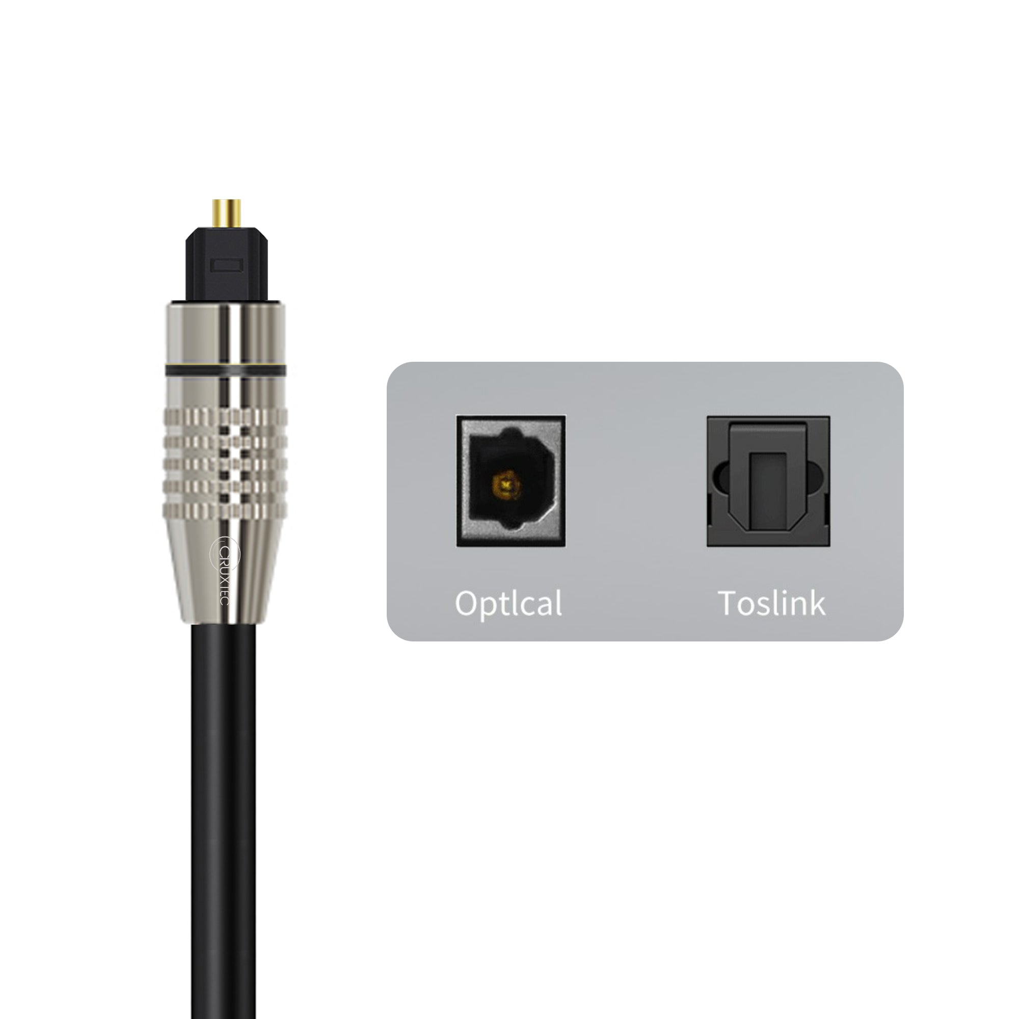 Cruxtec Optical Fiber Toslink Digital Audio Cable (1m) image