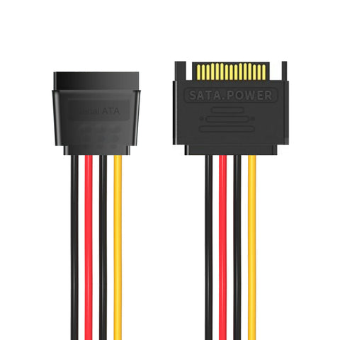 Cruxtec SATA Power Extender Cable 15pin Male to 15pin Female (20cm) image