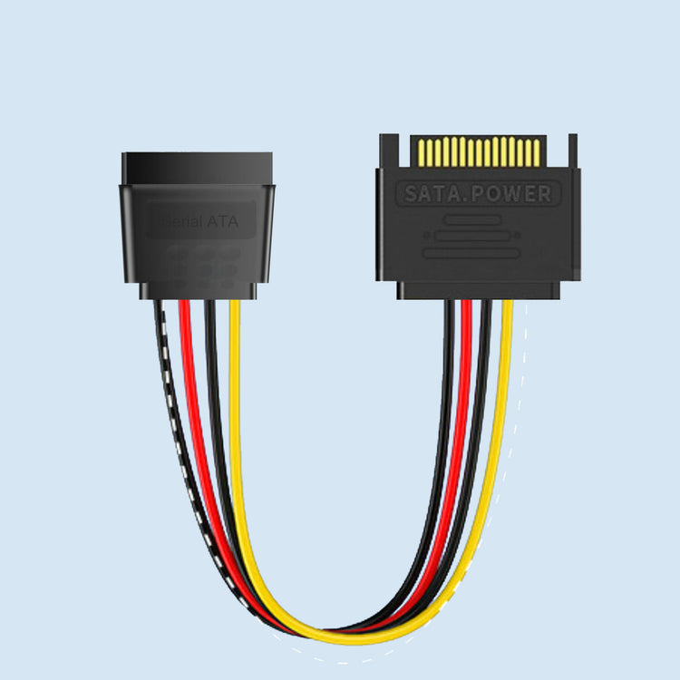 Cruxtec SATA Power Extender Cable 15pin Male to 15pin Female (20cm) image