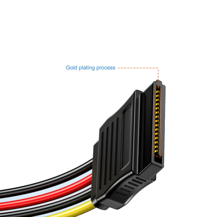 Cruxtec SATA Power Splitter Cable 15pin Male to 2 x 15pin Female (20cm) image