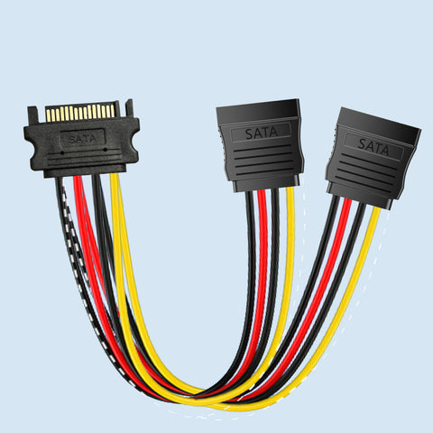 Cruxtec SATA Power Splitter Cable 15pin Male to 2 x 15pin Female (20cm) image