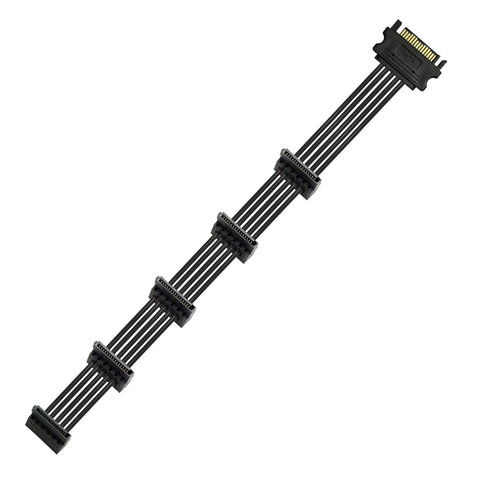 Cruxtec SATA Power Splitter Cable 15pin Male to 5 x 15pin Female 90deg (40cm) image