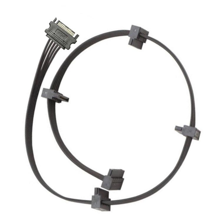 Cruxtec SATA Power Splitter Cable 15pin Male to 5 x 15pin Female 90deg (40cm) image
