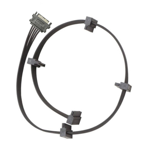 Cruxtec SATA Power Splitter Cable 15pin Male to 5 x 15pin Female 90deg (40cm) image