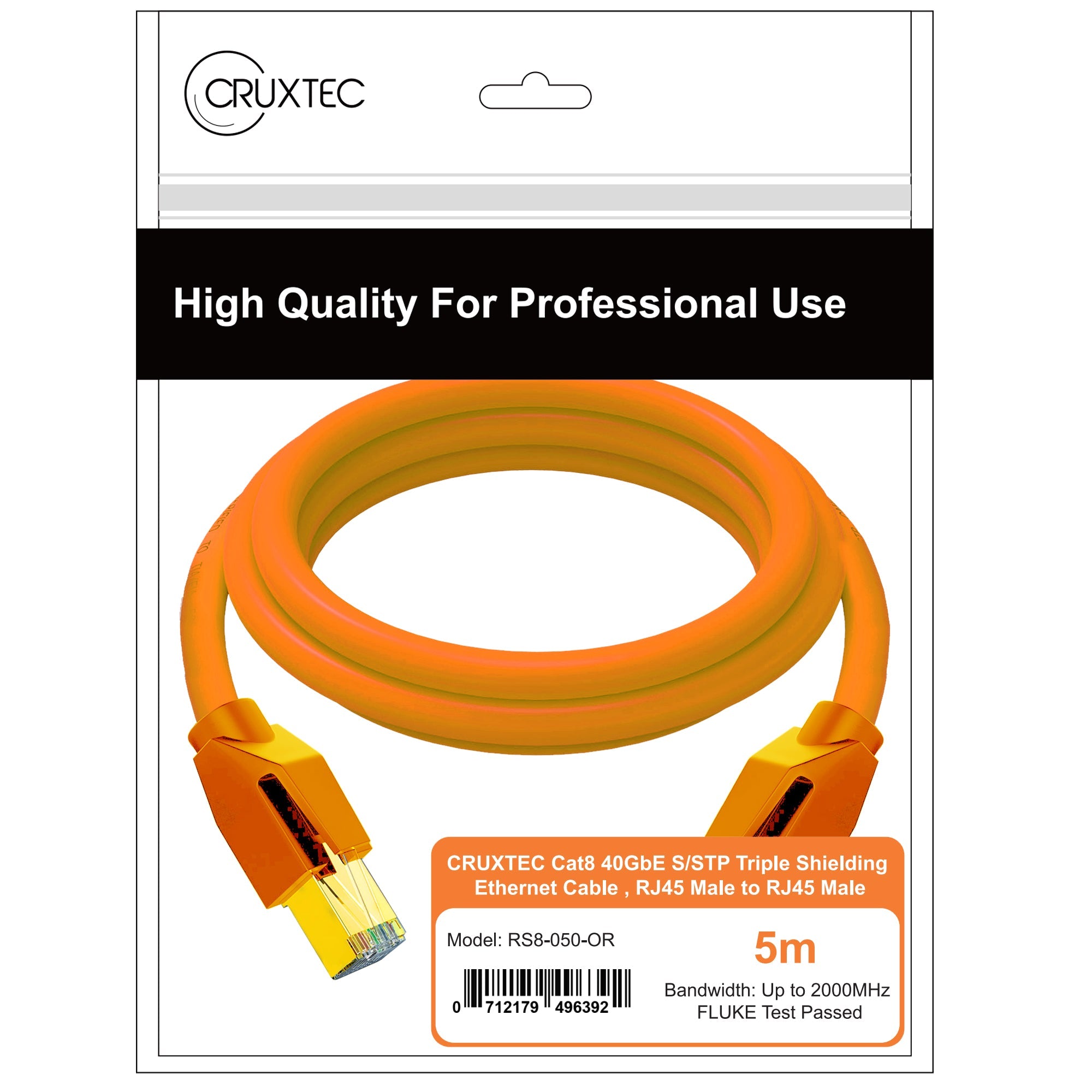 Cruxtec CAT8 S/FTP 40GbE Shielded Ethernet Cable (Orange 10m) image