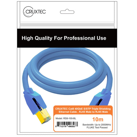 Cruxtec CAT8 S/FTP 40GbE Shielded Ethernet Cable (Blue 15m) image