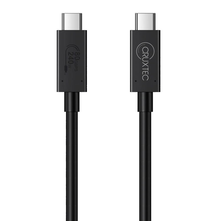 Cruxtec USB4 USB-C Full-Feature Coaxial Cable ( 240W , 80Gpbs , ) 8K@60Hz / 4K@120Hz (2m) image