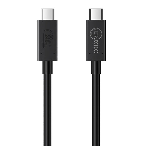 Cruxtec USB4 USB-C Full-Feature Coaxial Cable ( 240W , 80Gpbs , ) 8K@60Hz / 4K@120Hz (2m) image