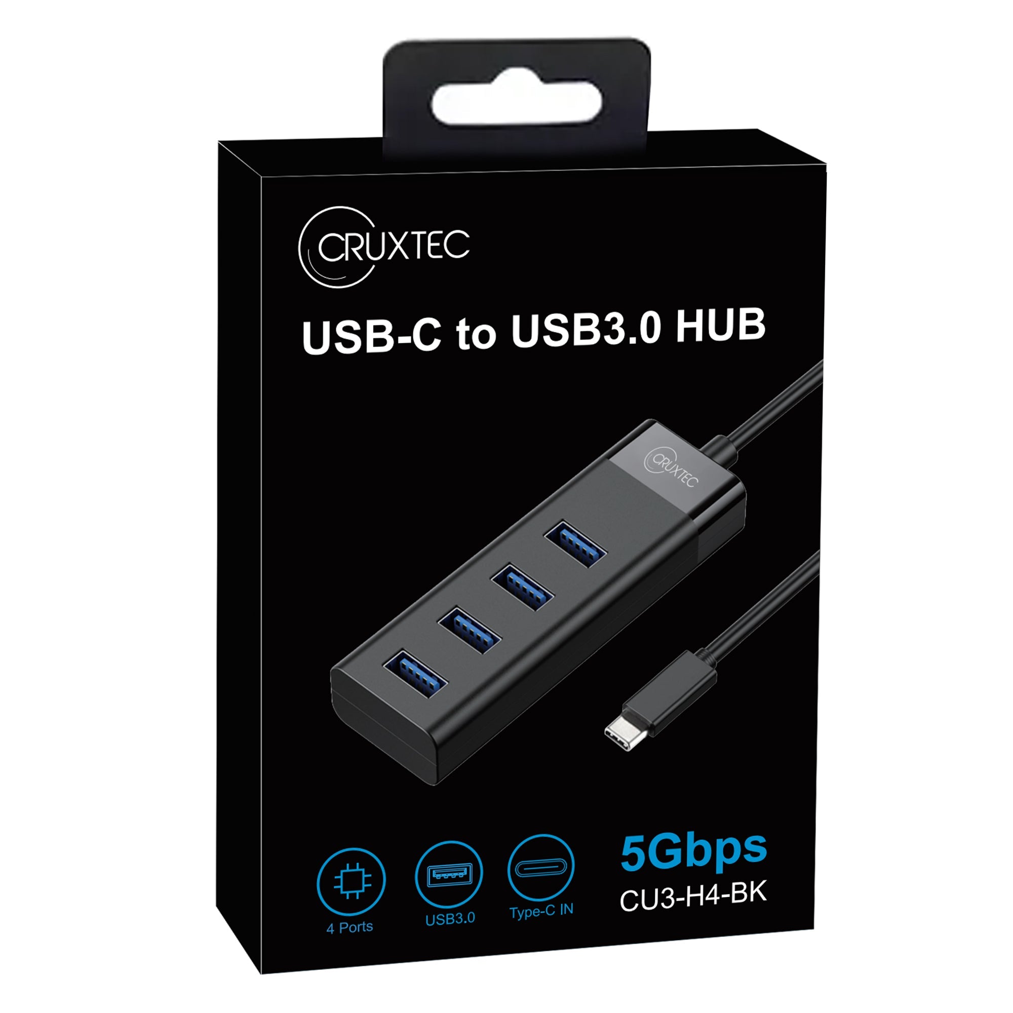 Cruxtec 4-Port High-Speed USB-C 3.0 Hub image