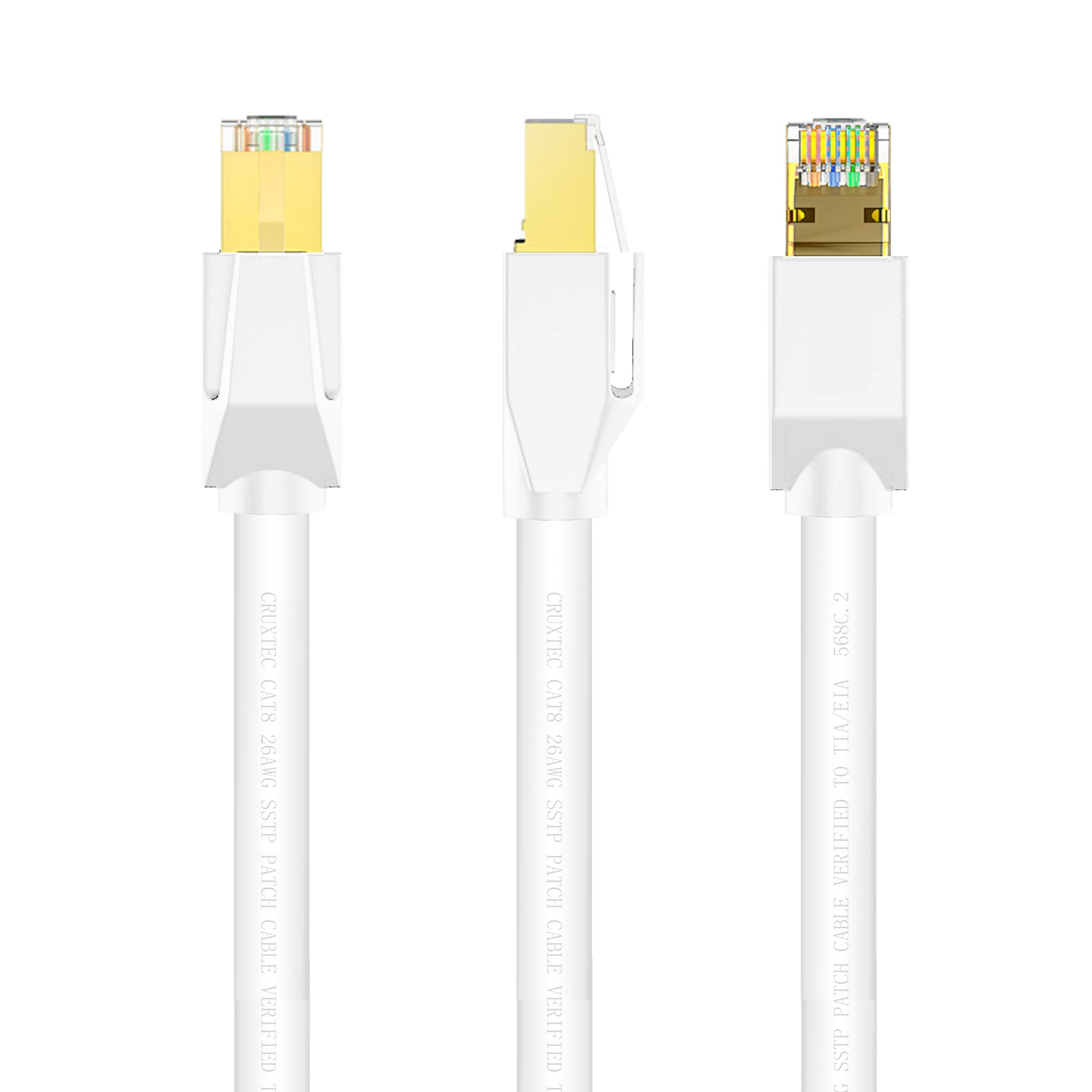 Cruxtec CAT8 S/FTP 40GbE Shielded Ethernet Cable (White 15m) image