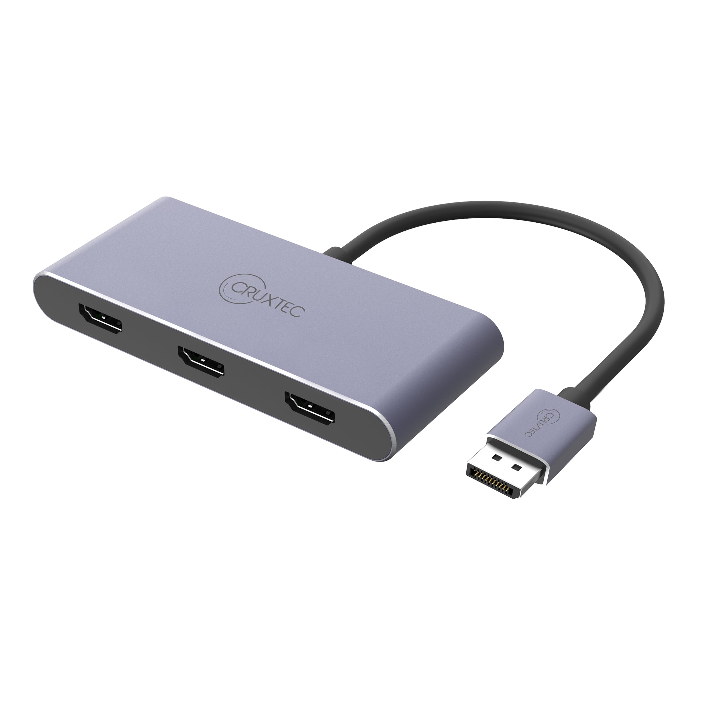 Cruxtec DisplayPort to Triple HDMI Multi-Monitor Adapter 8K@60Hz (Silver Grey 15cm) image