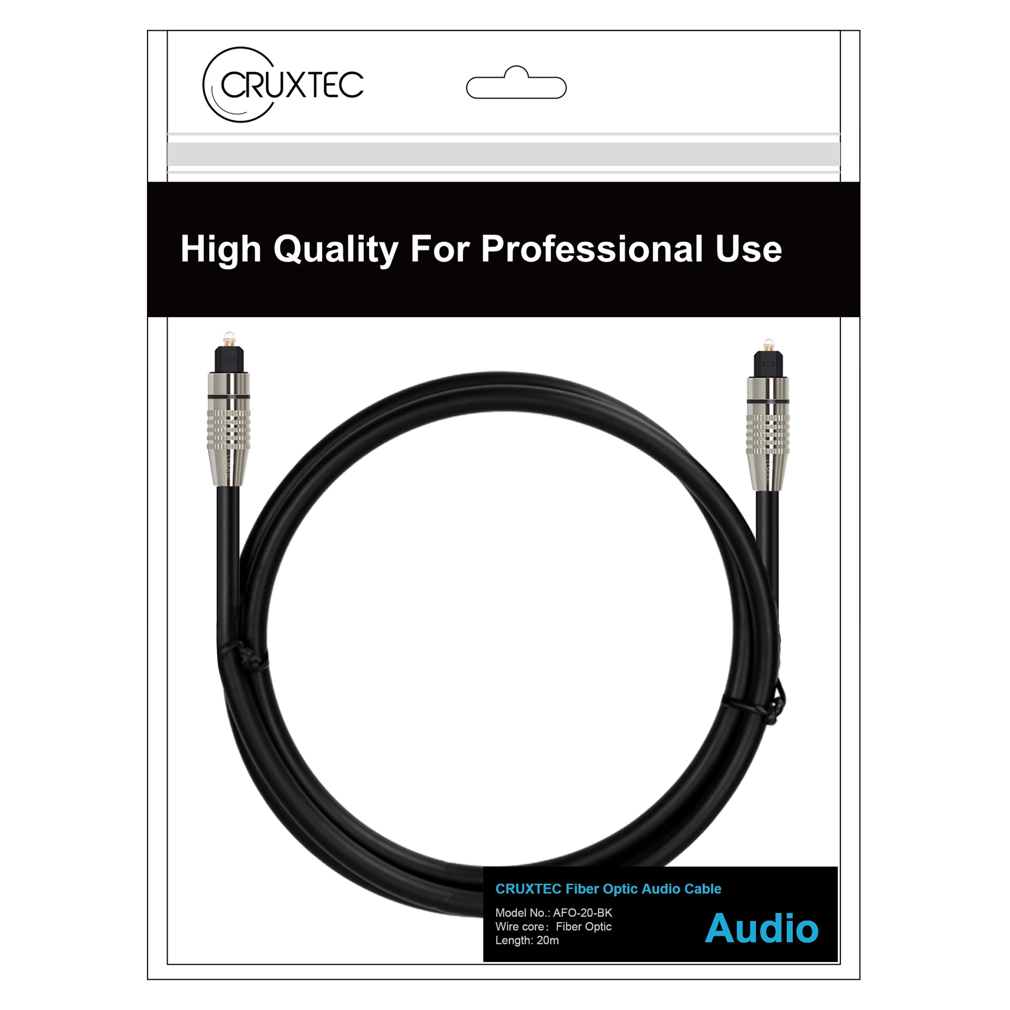 Cruxtec Optical Fiber Toslink Digital Audio Cable (1m) image
