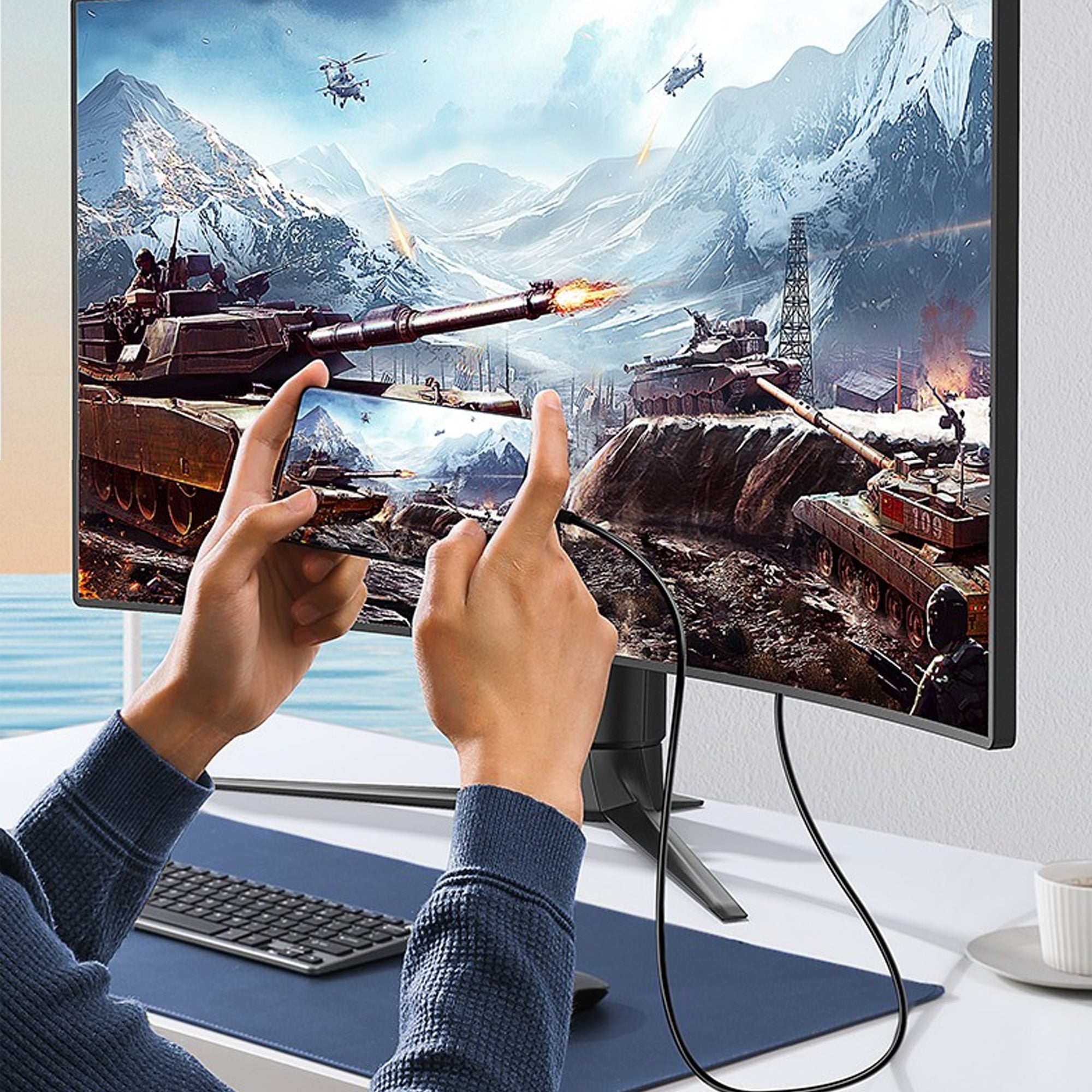 Cruxtec USB-C to DisplayPort Cable 8K@60Hz / 4K@120Hz (Black 3m) image