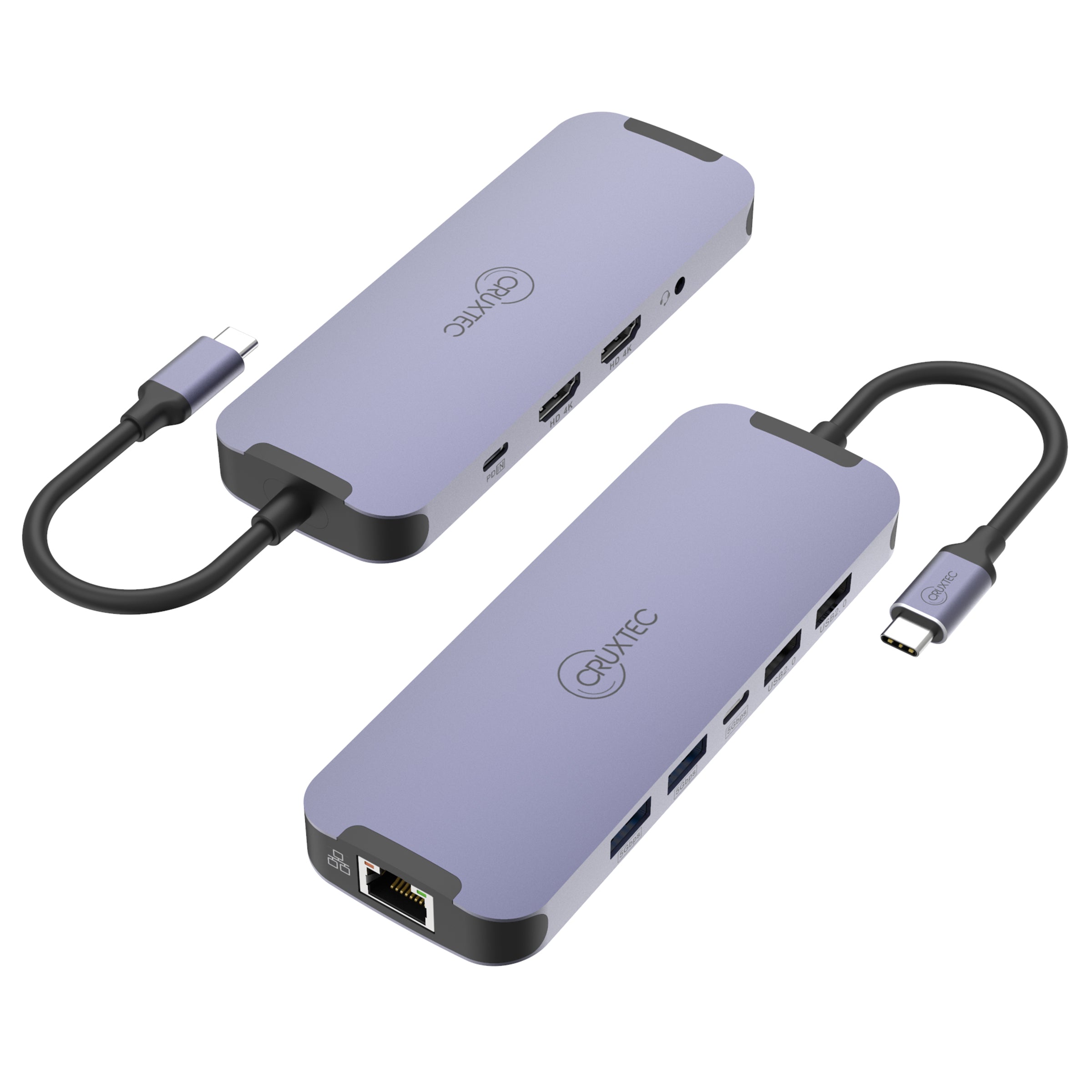 Cruxtec USB-C to DisplayPort Cable 4K@60Hz (Silver Grey 15cm) image