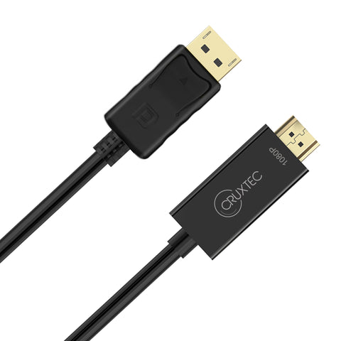 Cruxtec DisplayPort Male to HDMI Male FHD Cable (Black 2m) image