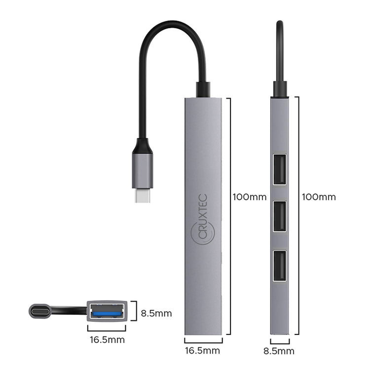 Cruxtec 4-Port High-Speed USB-C 3.0 Ultra-Slim Hub image