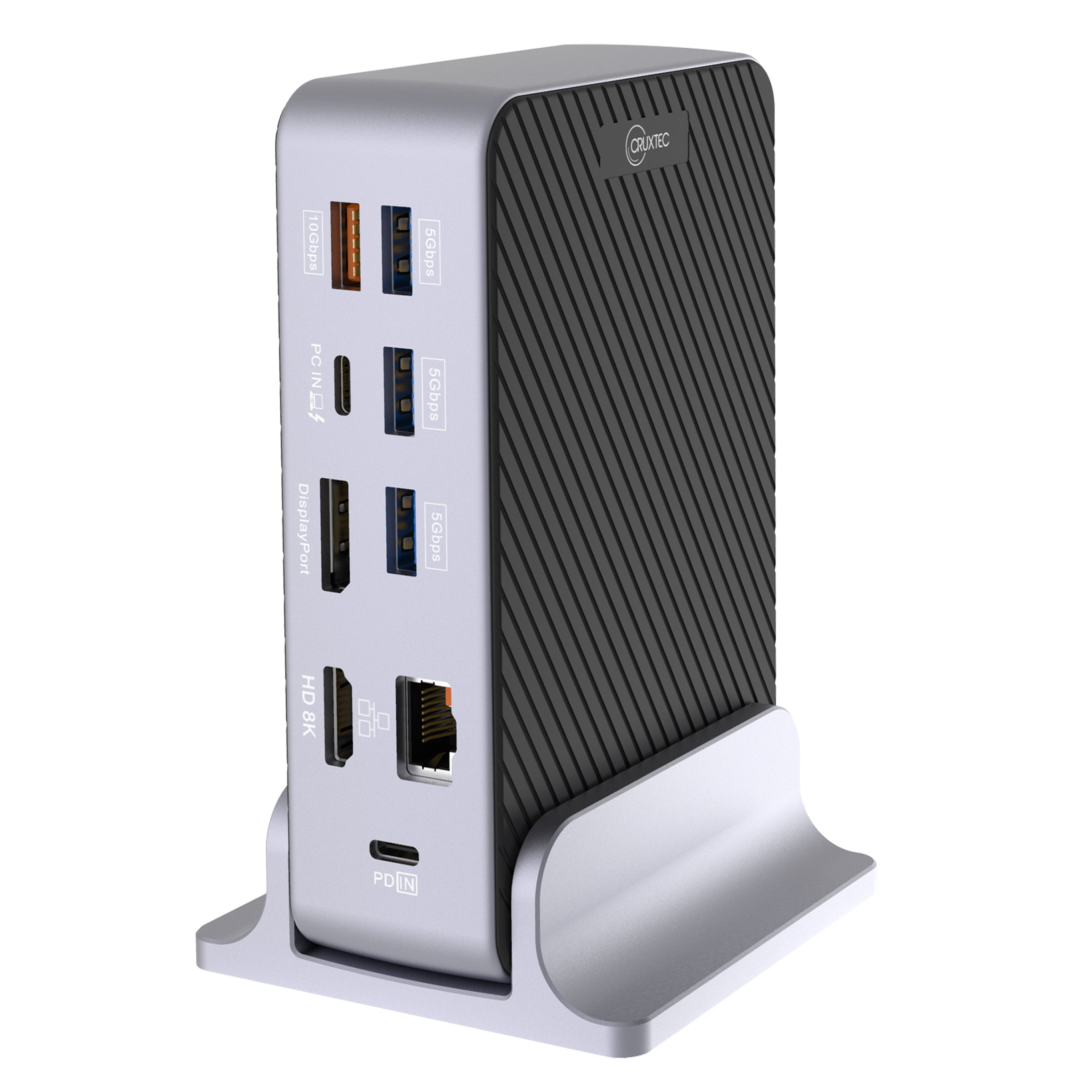Cruxtec USB-C to DisplayPort Cable 8K@30Hz (Metallic Gray + Black 1m) image