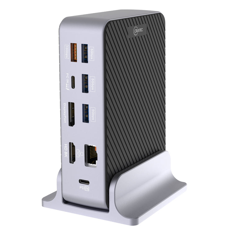 Cruxtec USB-C to DisplayPort Cable 8K@30Hz (Metallic Gray + Black 1m) image