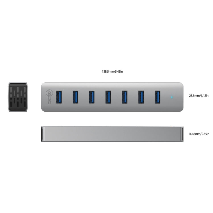 Cruxtec 7-Port USB 3.0 Hub with Type-C Power Port image