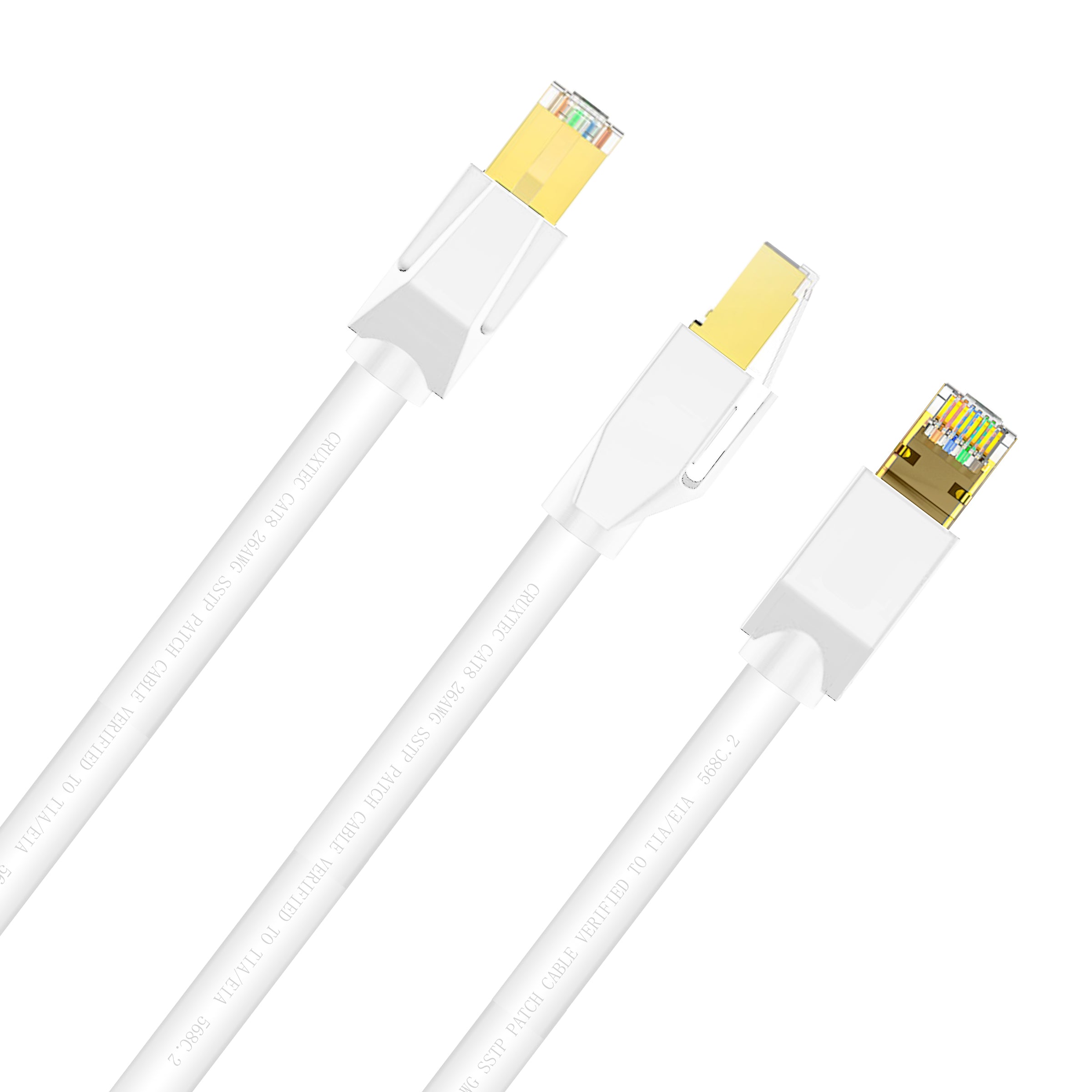 Cruxtec CAT8 S/FTP 40GbE Shielded Ethernet Cable (White 5m) image