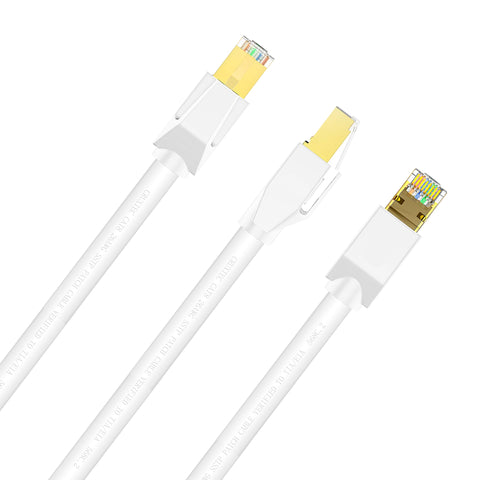 Cruxtec CAT8 S/FTP 40GbE Shielded Ethernet Cable (White 10m) image