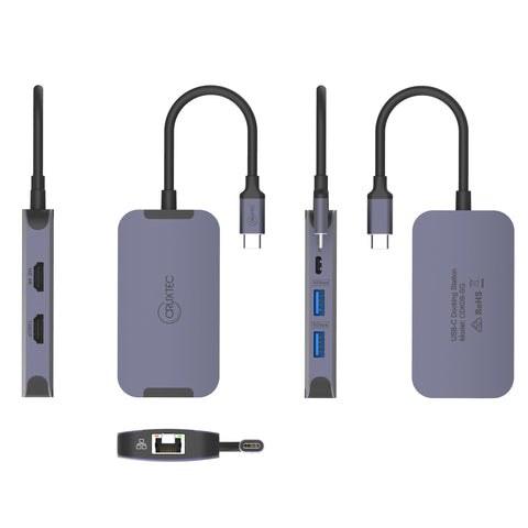 Cruxtec USB-C to DisplayPort Cable 4K@30Hz (Silver Grey 15cm) image
