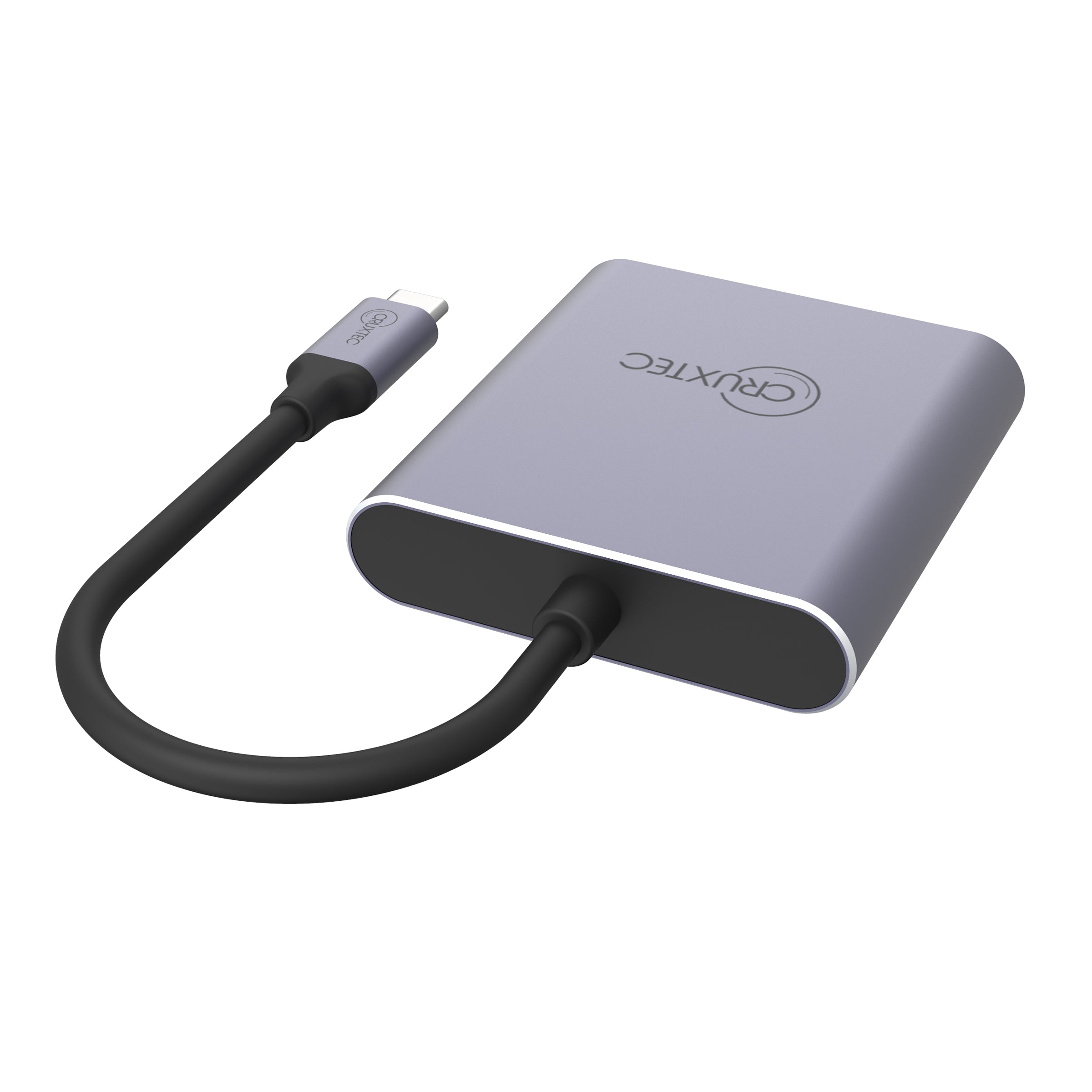 Cruxtec USB-C to Dual HDMI Adapter 4K@60Hz (Silver Grey 15cm) image