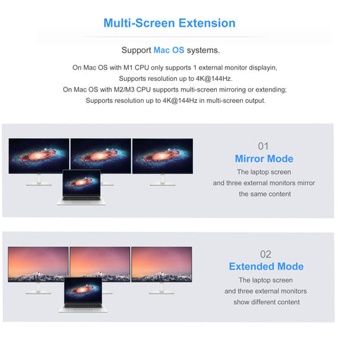 Cruxtec USB-C to Triple HDMI Multi-Monitor Adapter 8K@60Hz (Silver Grey 15cm) image
