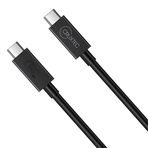 Cruxtec USB4 USB-C Full-Feature Coaxial Cable ( 240W , 80Gpbs , ) 8K@60Hz / 4K@120Hz (2m) image