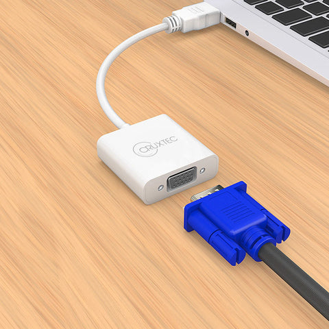 Cruxtec HDMI Male to VGA Female Cable Adapter with Audio (15cm) image