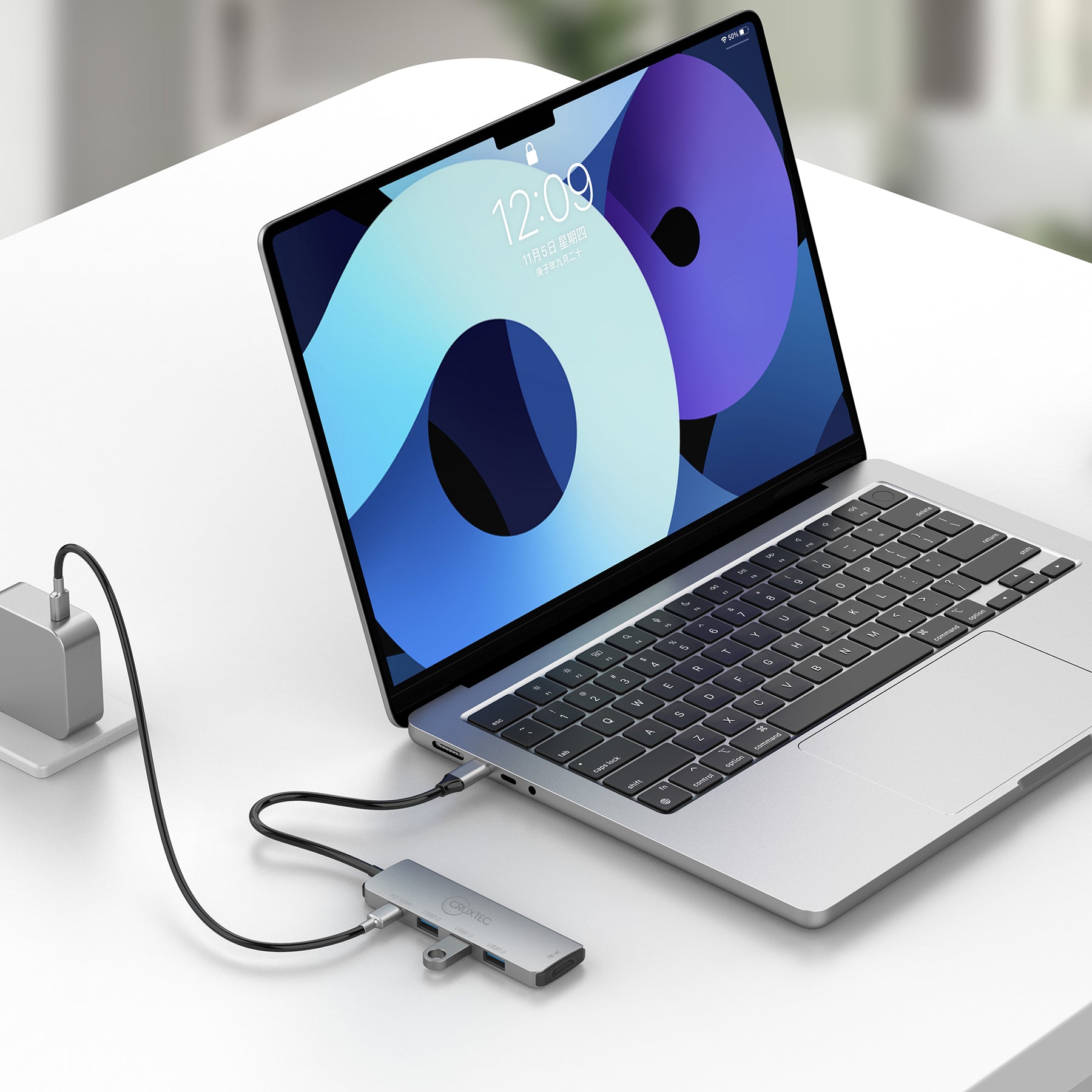 Cruxtec 5-in-1 USB-C Mini Dock with HDMI Output image