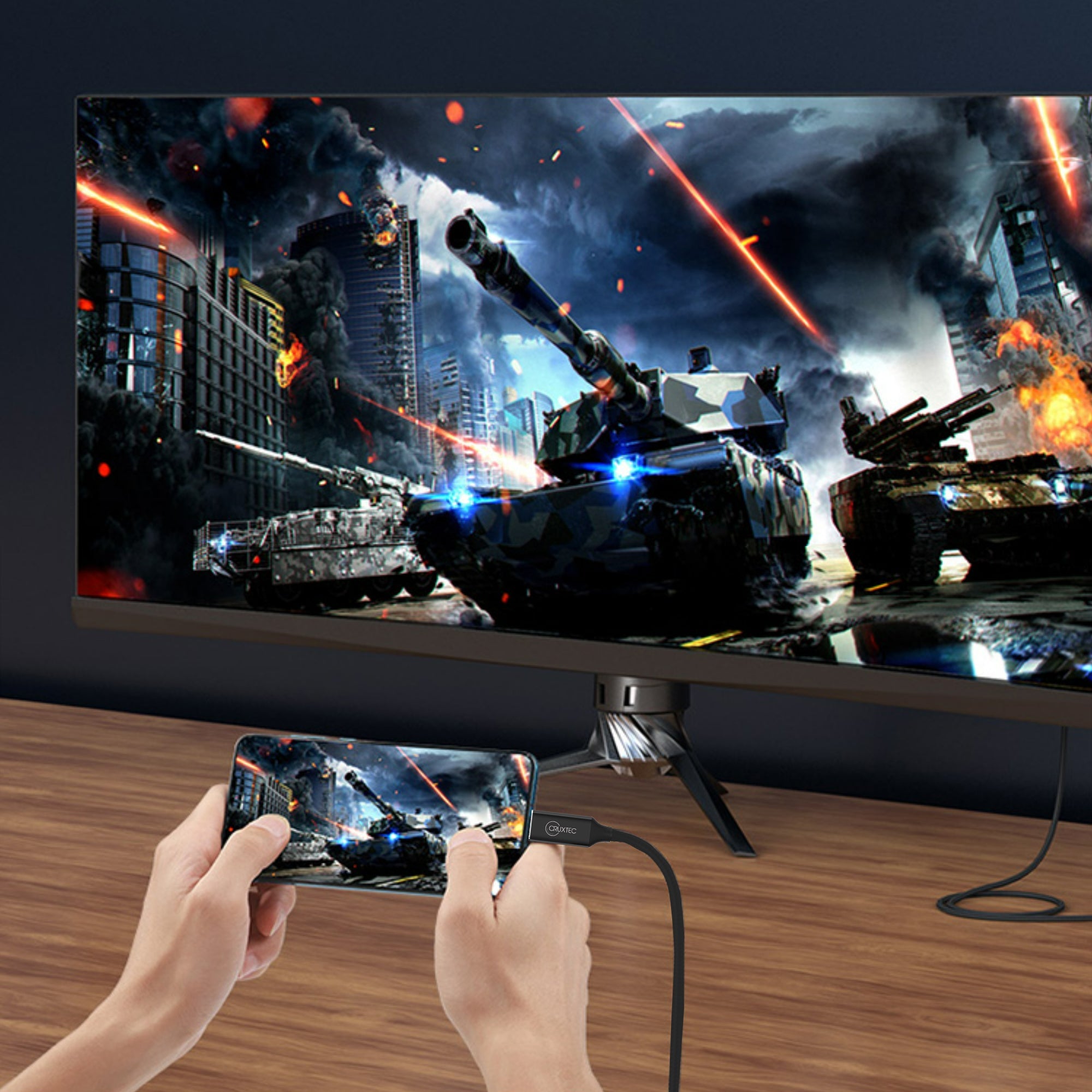 Cruxtec USB-C to DisplayPort Cable 8K@60Hz / 4K@120Hz (Black 3m) image