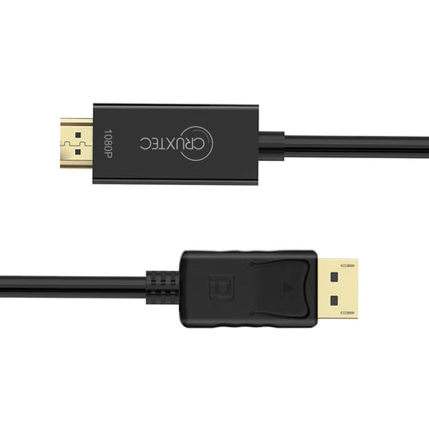 Cruxtec DisplayPort Male to HDMI Male FHD Cable (Black 2m) image