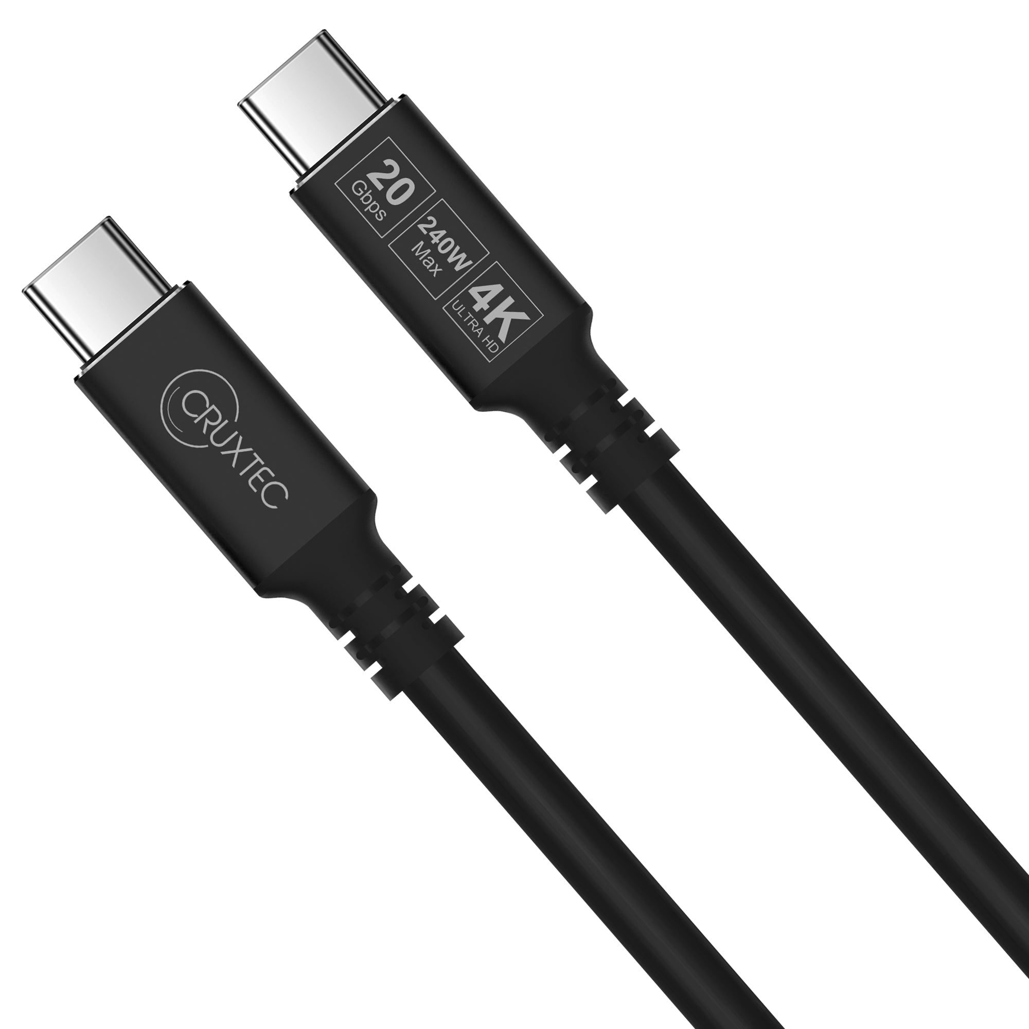Cruxtec USB-C Full-Feature Cable ( 240W, 20Gpbs, ) 4K@60Hz (3m) image