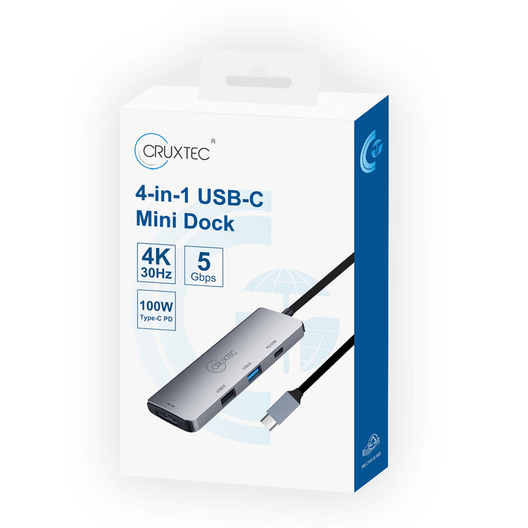 Cruxtec 4-in-1 USB-C Mini Dock with HDMI image