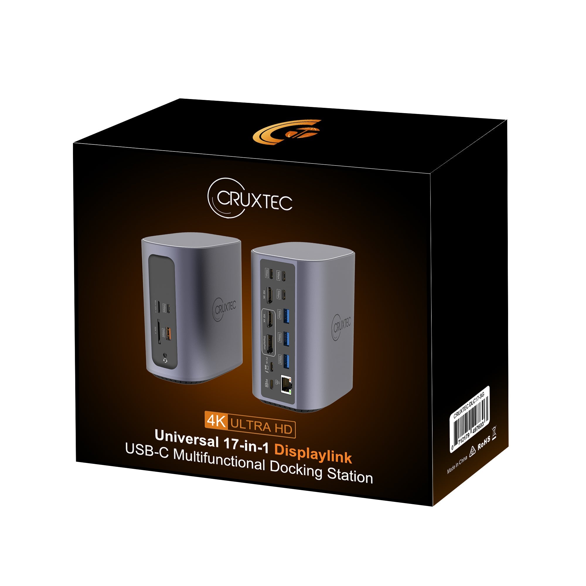 Cruxtec Universal 17-in-1 DisplayLink USB-C Multifunctional Docking Station image