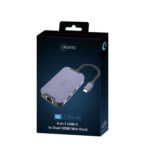Cruxtec USB-C to DisplayPort Cable 4K@30Hz (Silver Grey 15cm) image