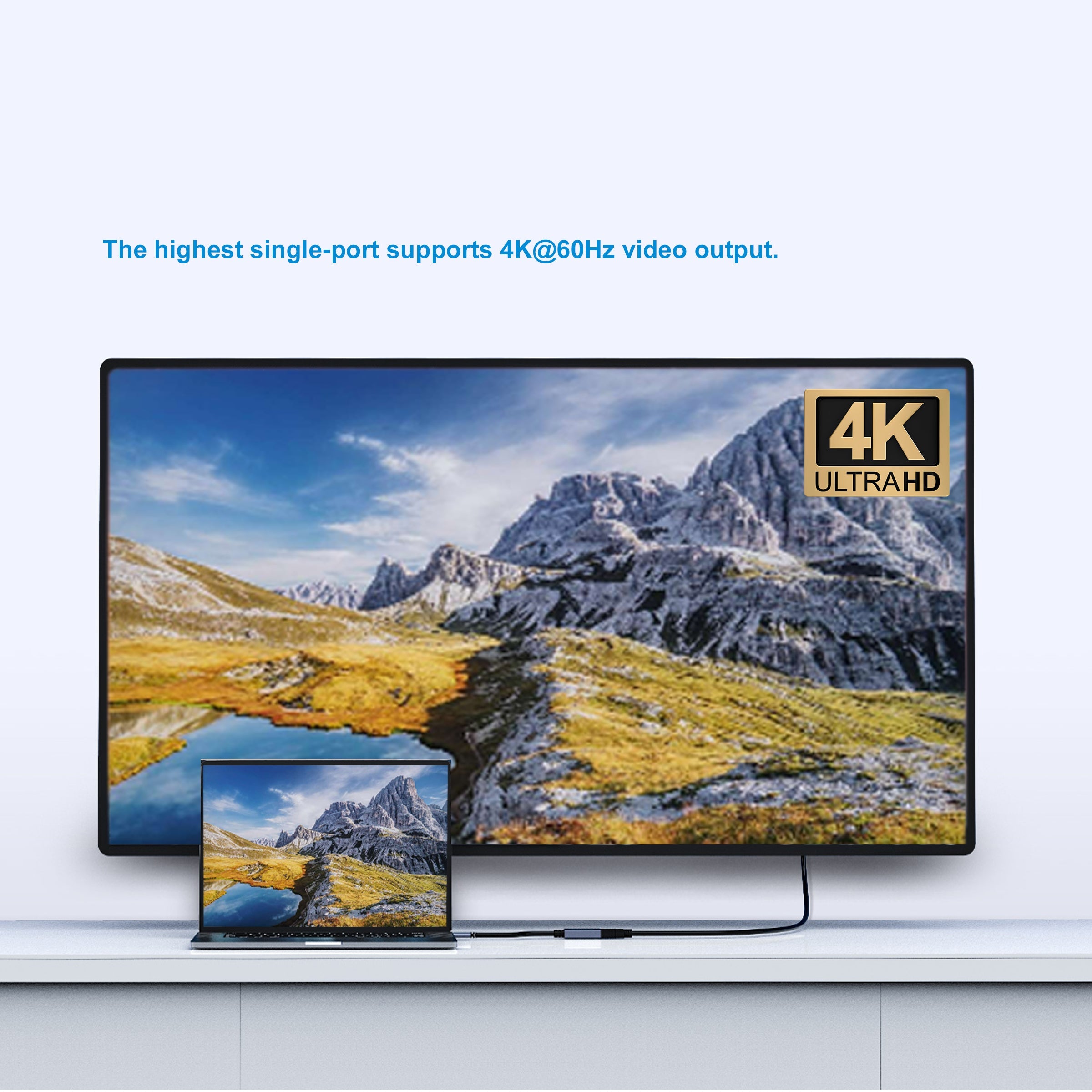 Cruxtec USB-C to Dual HDMI Adapter 4K@60Hz (Silver Grey 15cm) image