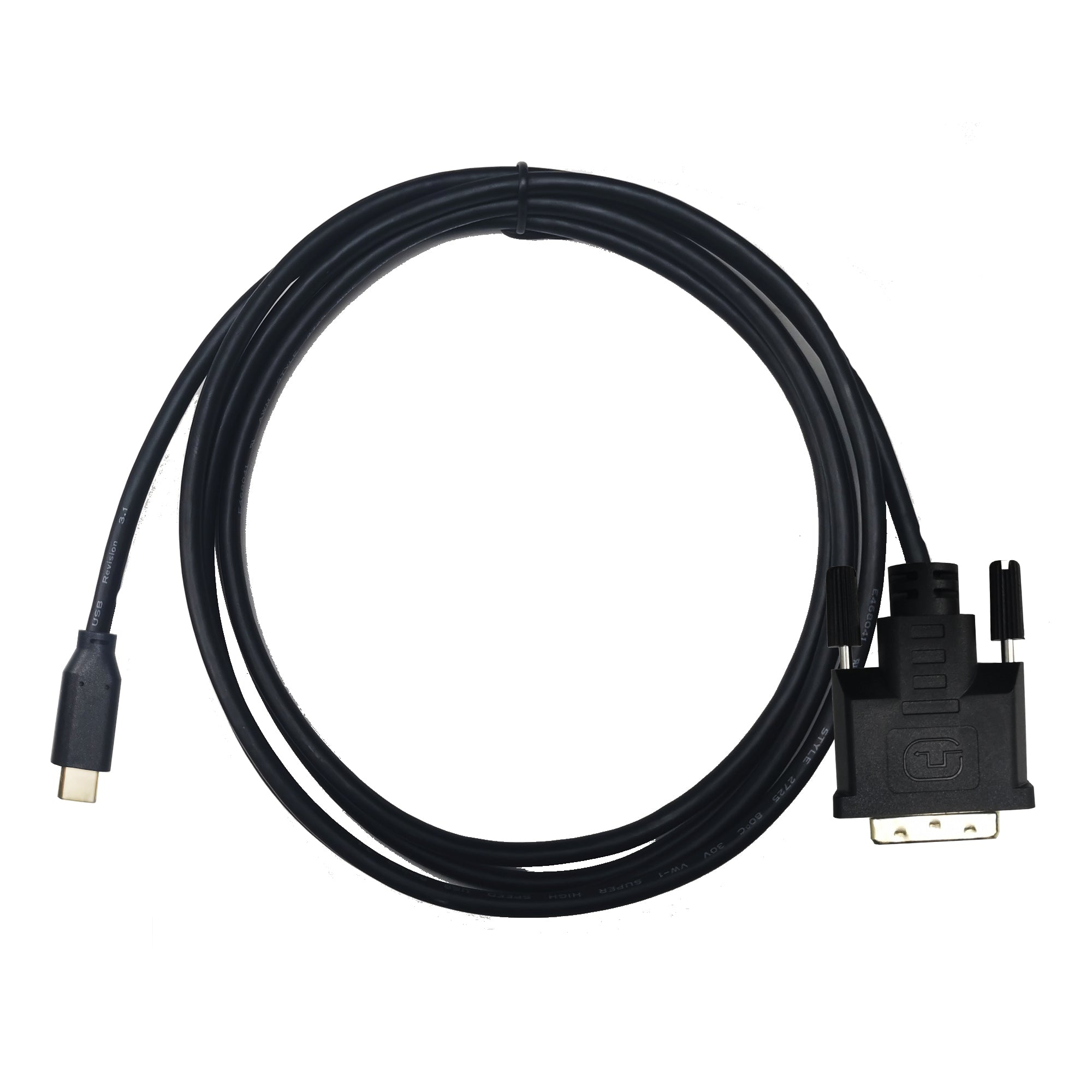Cruxtec USB-C Male to DVI Male Cable 4K@30Hz (Black 2m) image