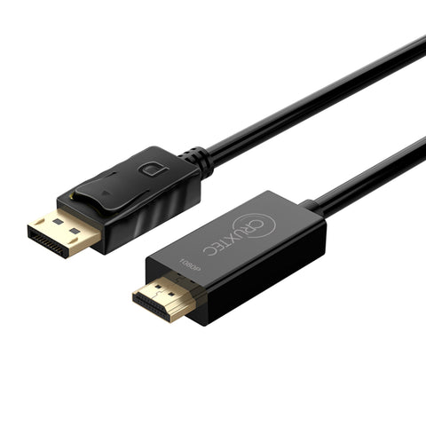 Cruxtec DisplayPort Male to HDMI Male FHD Cable (Black 2m) image