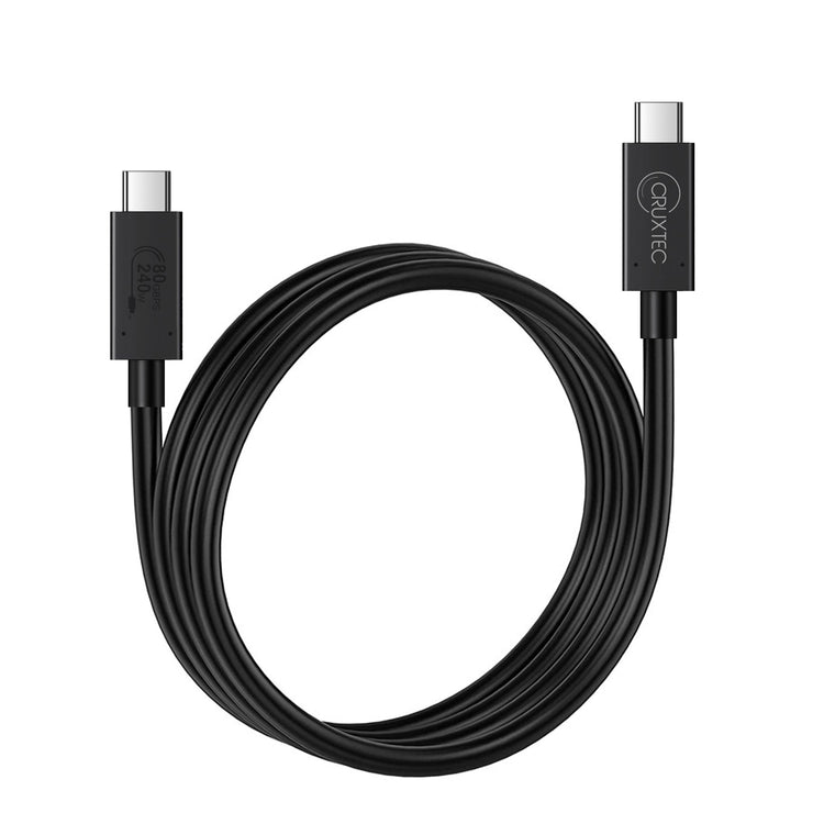Cruxtec USB4 USB-C Full-Feature Coaxial Cable ( 240W , 80Gpbs , ) 8K@60Hz / 4K@120Hz (1m) image