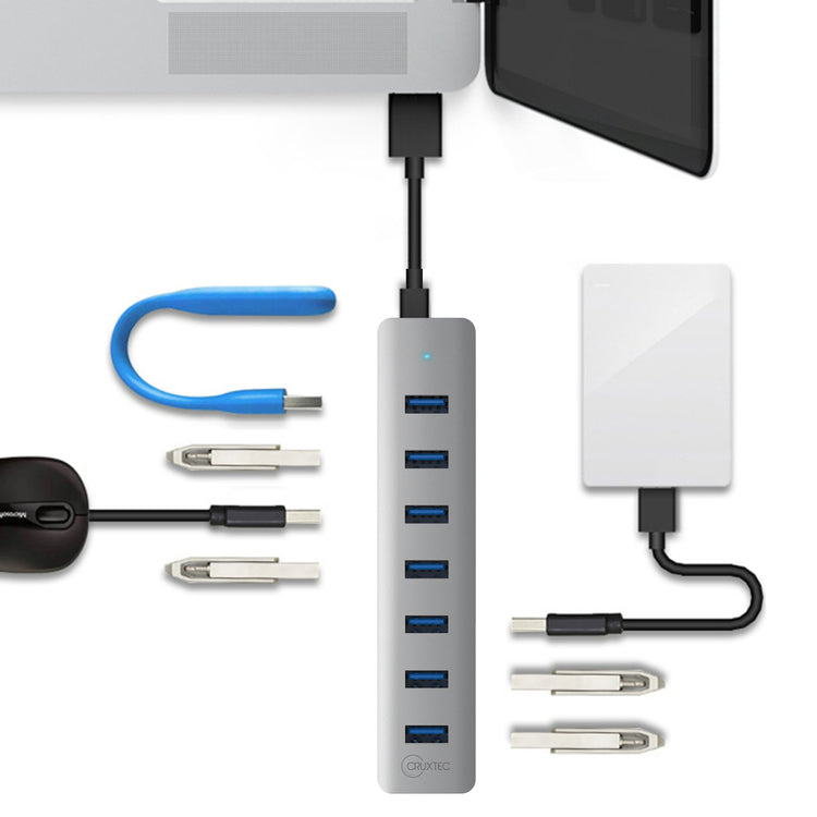 Cruxtec 7-Port USB 3.0 Hub with Type-C Power Port image