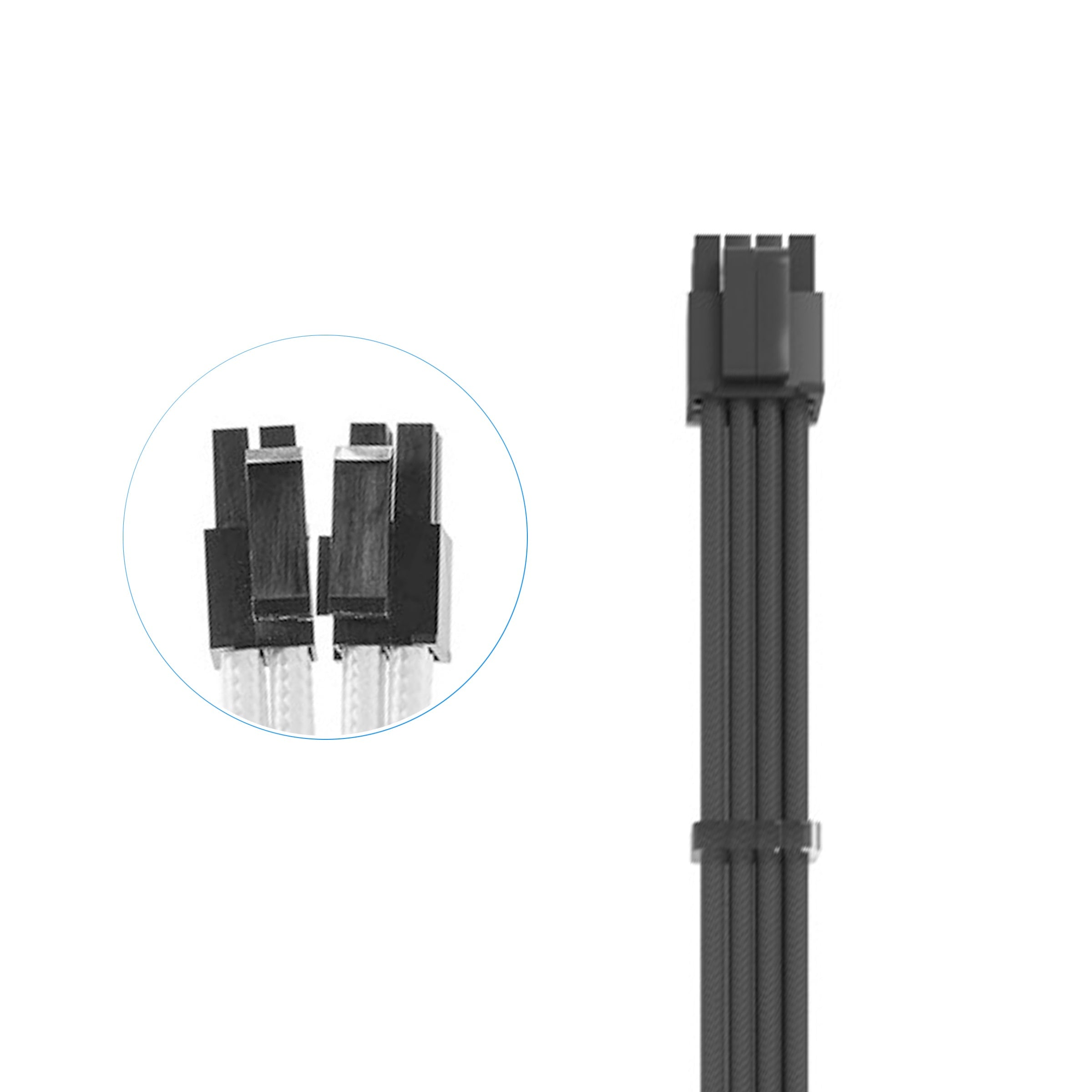 Cruxtec CPU 8Pin Female to 4+4Pin Male cable 30cm White image