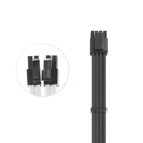 Cruxtec CPU 8Pin Female to 4+4Pin Male cable 30cm White image